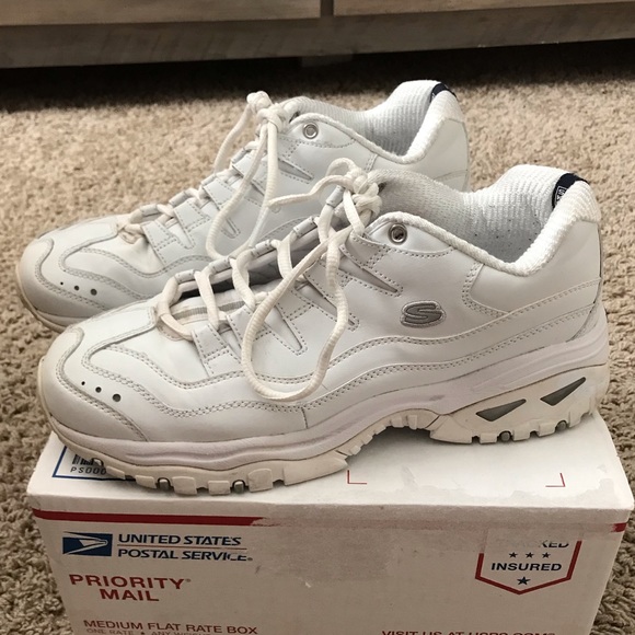 Skechers Shoes - White Platform Skechers Delites